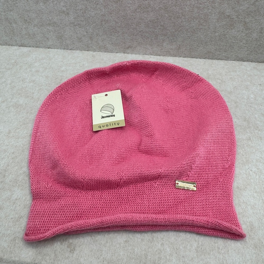 Jaxmonoy Pink Knit Slouchy Beanie‎ Hat Lightweight Winter Cap New With Tags